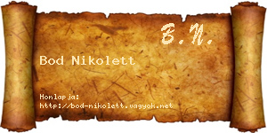 Bod Nikolett névjegykártya